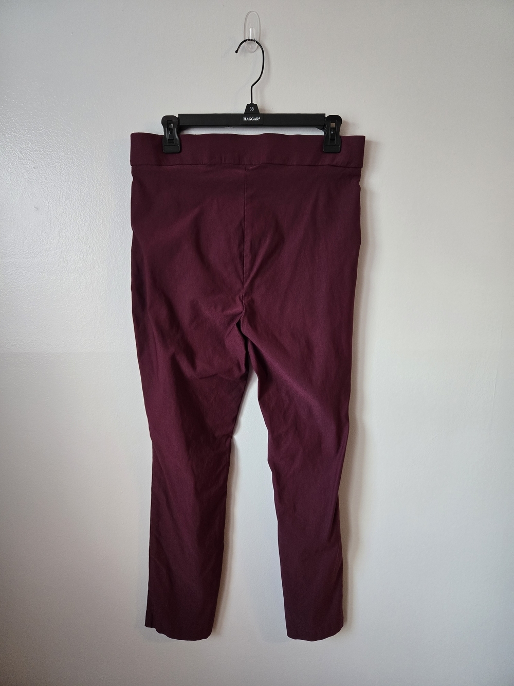 Rafaella Womens Purple Burgundy Ankle Dress Pants Flat Front Office size 10 - Picture 4 of 6